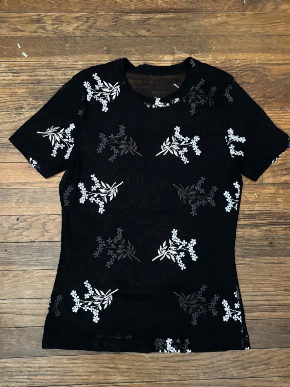 mesh floral shirt